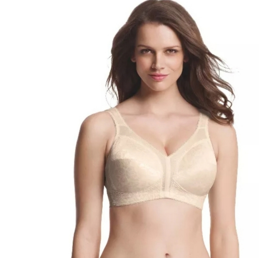 Timeless comfort women's 38c lace trimmed floral  print bra